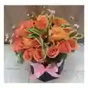 Cilindro Rosa Salmon Flores En Cali