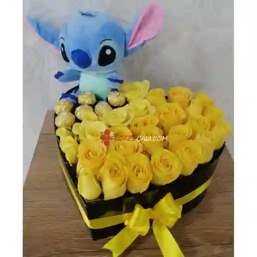 Corazon Stich Amarillo Floristeria En Cali