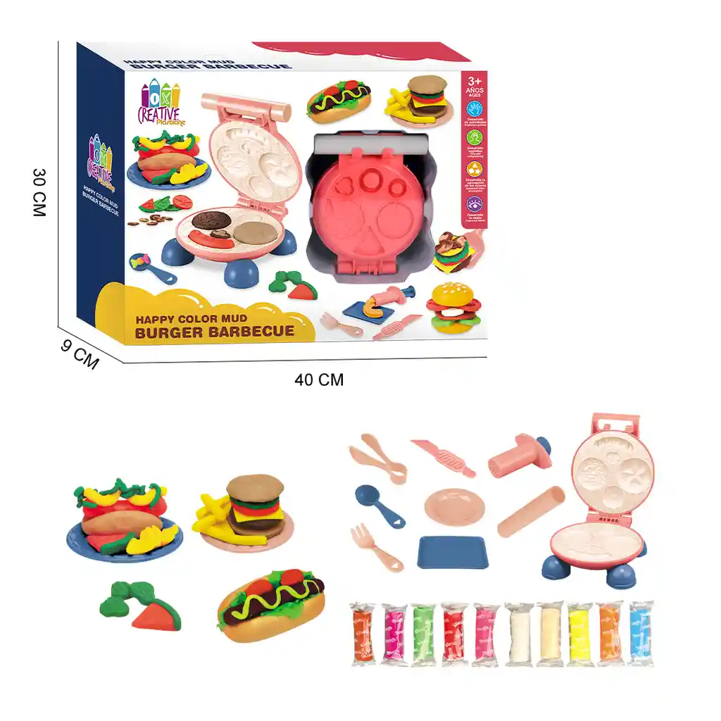 Set De Plastilina Hamburguesa