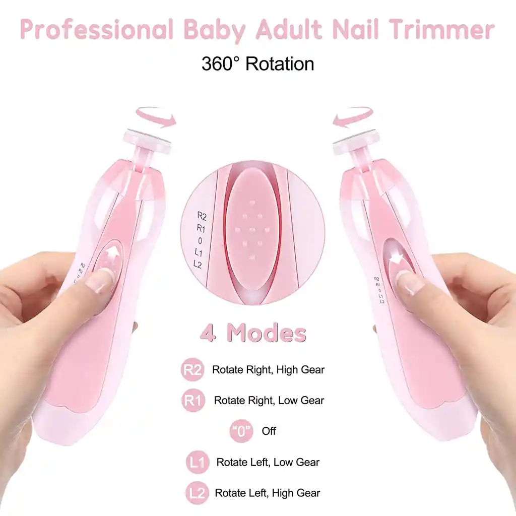 Lima Eléctrica Pulidor Uñas Cortaúñas Bebé 6 En 1 Manicure