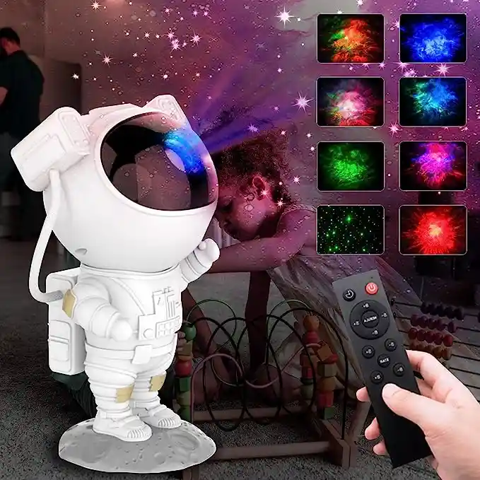 Lampara Proyector Astronauta De Galaxia Nebulosa Y Estrellas