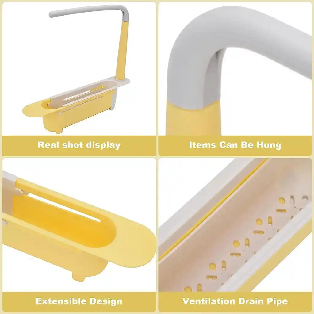 Soporte Ajustable Para Esponja De Jabón, Escurridor Color Amarillo