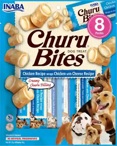 Churu Bites Snack Para Perro Wraps De Pollo Con Queso X 8und