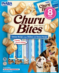 Churu Bites Snack Para Perro Wraps De Pollo Con Queso X 8und