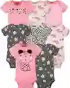 Set Bodys Para Bebe Gerber X8 Unidades Niñas Niños Tigre Rosa 12 Meses