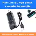 Hub Usb 2.0 4 Puertos Con Switch / Multilector Usb