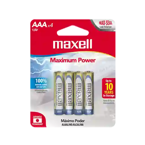 Maxell Bateria Alcalina Aaa Lr03 4pk (pack 12) 96 Unidades