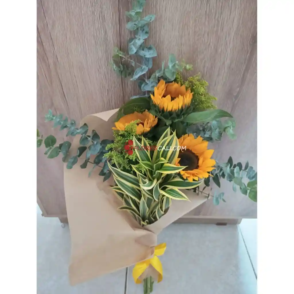 Bouquet De 3 Girasoles