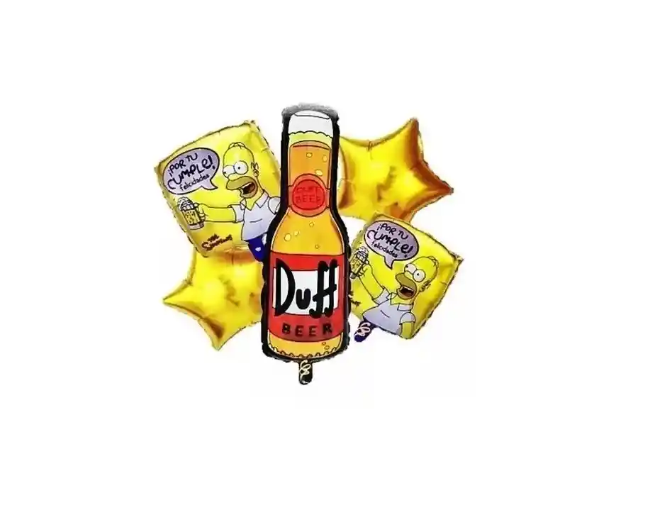 Kit Globos Metalizados Homero, Cerveza Duff