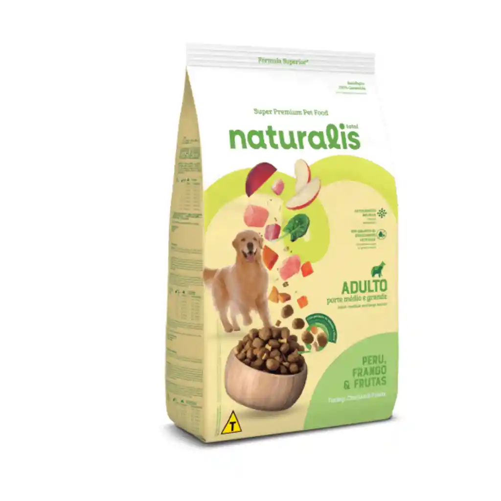 Naturalis Adulto Razas Medianas Y Grandes Frango, Peru & Frutas X 2,5kg