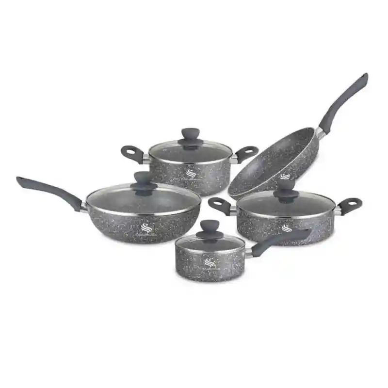 Bateria De Ollas X9 Piezas En Acero