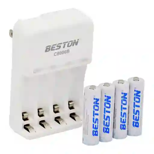 Combo Cargador + 4 Pilas Aa De 1500mah, Beston Bst