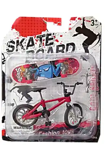 Patineta Dedos + Bicicleta Fingerboard Skateboard 9cm Juguet