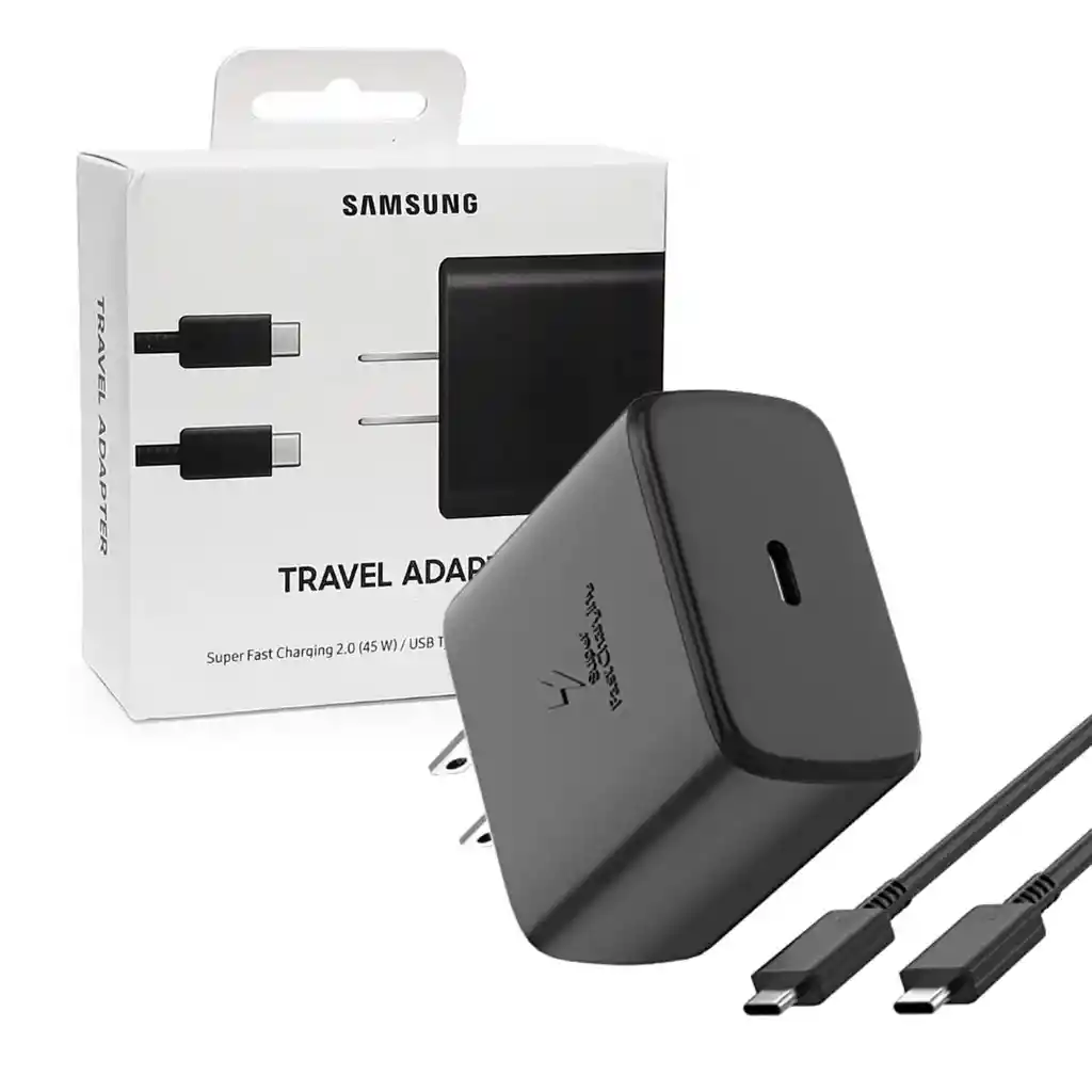 Cargador 45w Tipo C Compatible Samsung De Carga Rapido