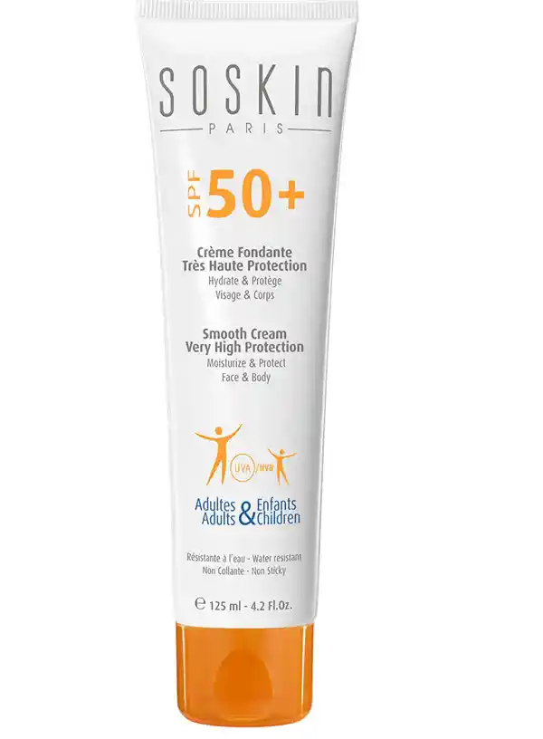 Soskin Protector Solar Para Adultos Y Niños Smooth Cream Very High Protection Spf 50+ 125 Ml