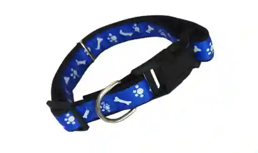 Collar Correa Reata Perros Azul Huellas Huesos Perros Medianos-grandes