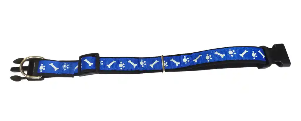 Collar Correa Reata Perros Azul Huellas Huesos Perros Medianos-grandes