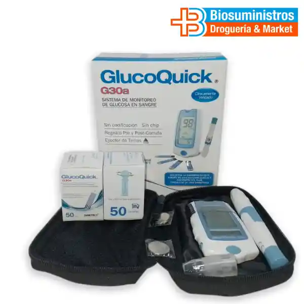 Glucometro Glucoquick G30a + 50 Tirillas + 50 Lancetas