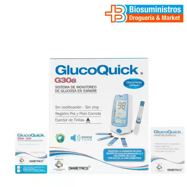 Glucometro Glucoquick G30a + 50 Tirillas + 50 Lancetas