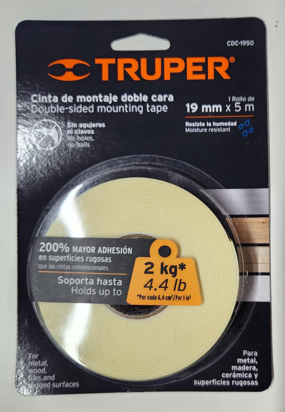 Cinta Doble Cara De 19 Mm X 10 M, Truper - Rappi