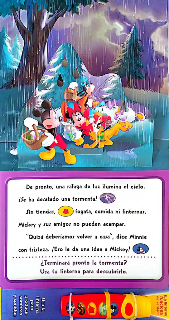 Libro Las Aventuras De Mickey Con Linterna Mágica Para Niños