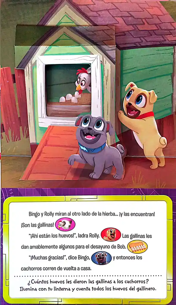 Libro En La Granja Con Puppy Dog Pals Linterna Mágica Niños