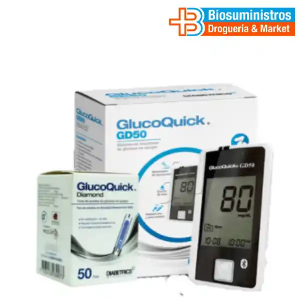 Glucometro Glucoquick Gd50 + 50 Tirillas Diamond