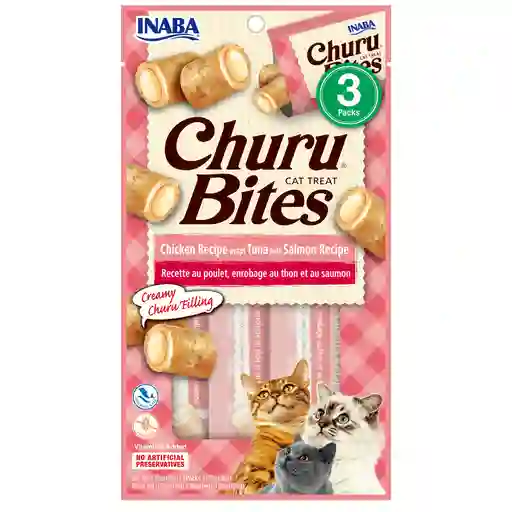 Churu Bites Chicken Recipe Wraps Tuna With Salmon Recipe X 3 Unidades 30 G