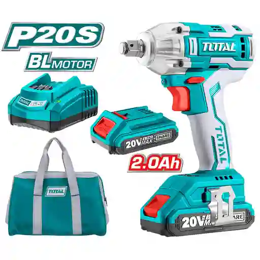 Pistola Impacto Inalambrica 1/2 20v Incluye 2 Baterias 1cargador Total (utiwli2001)