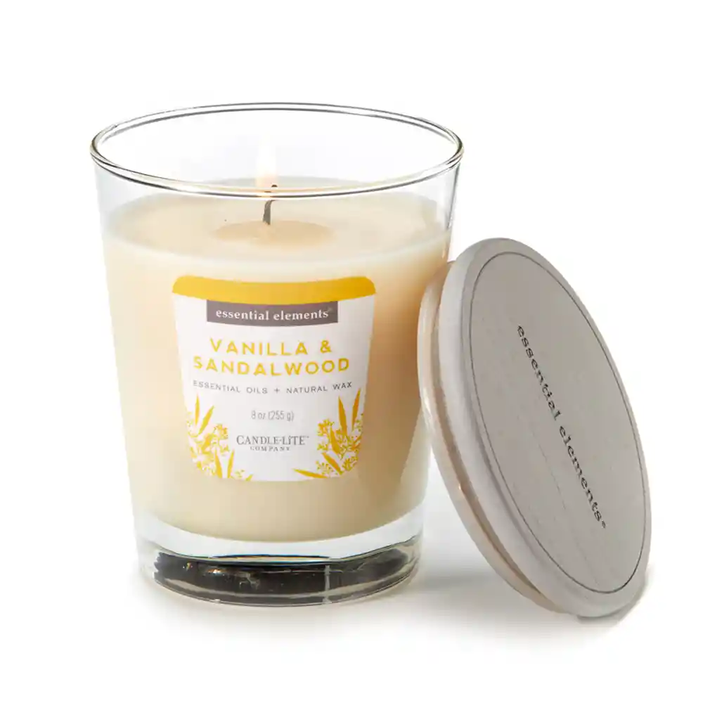 Vela 9 Oz Essential Elements Vanilla & Sandalwood Candle Lite (4471344)