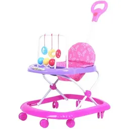 Caminador Para Bebe Con Guia Llantas De Silicona Rosa 312a
