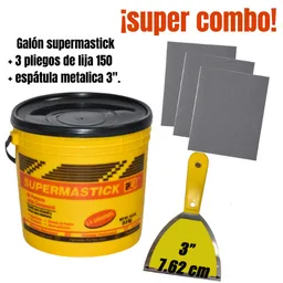 !! Super Combo¡¡ Galón Supermastick + 3 Pliegos Lija #150 + Espátula Metálica 3