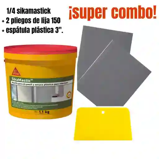!! Super Combo¡¡ 1/4 Sikamastick + 2 Pliegos Lija #150 + Espatula 3