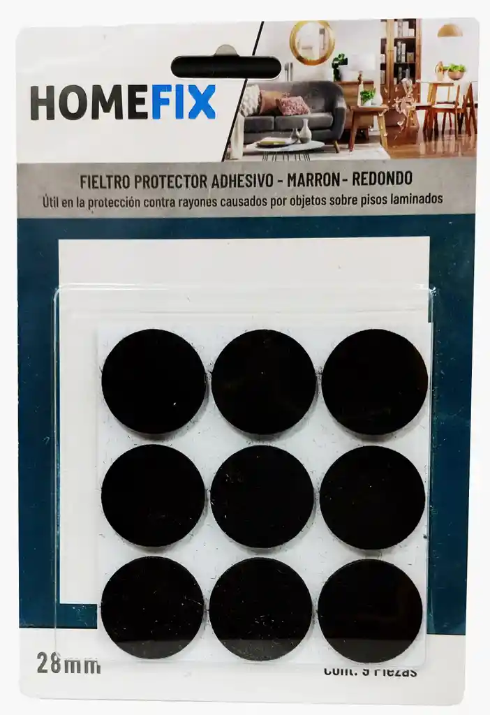 Filtro Protector Adhesivo Antirayones Redondo 28 Mm 9 Unid