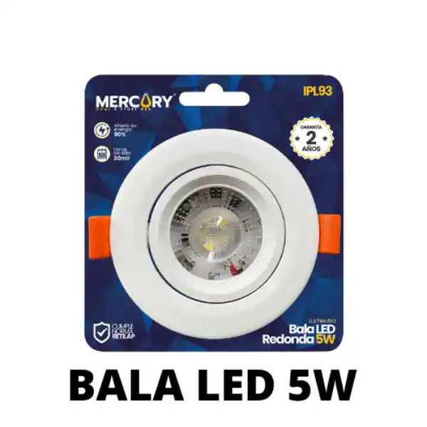 Bala Led 5w Luz Blanca Mercury (bala Led De Incrustar )
