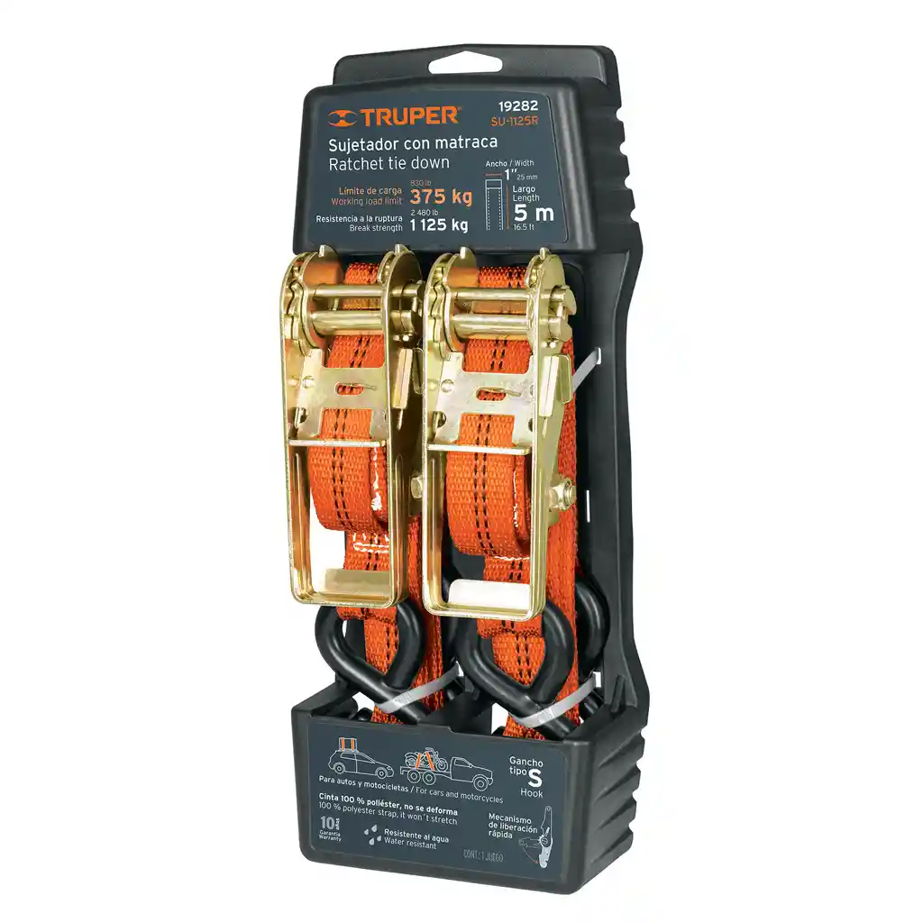 Juego De 2 Sujetadores Con Matraca Carga Máxima 1125 Kg, Truper