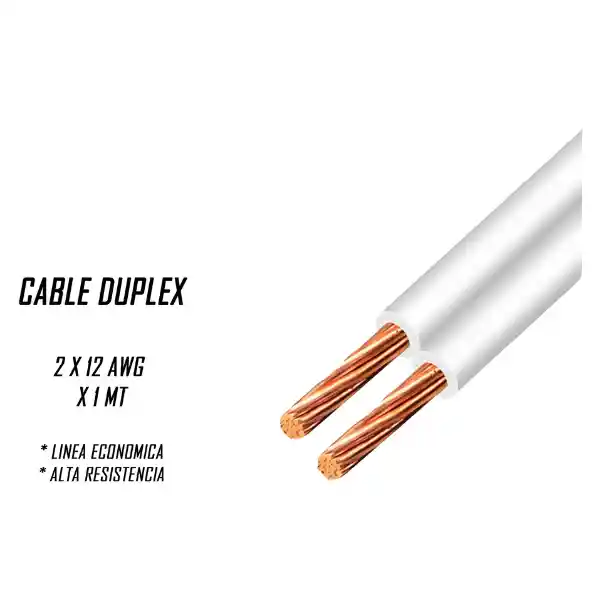 Cable Electrico Duplex 2 X 12 Awg X 1 Mt Economico