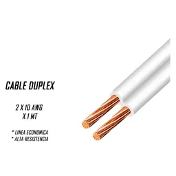 Cable Electrico Duplex 2 X 10 Awg X 1 Mt Economico