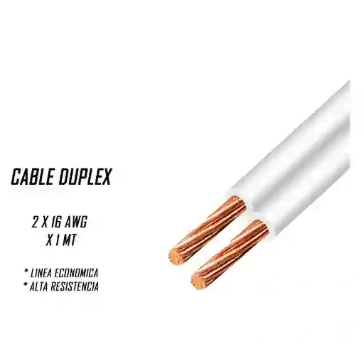 Cable Electrico Duplex 2 X 16 Awg X 1 Mt Economico