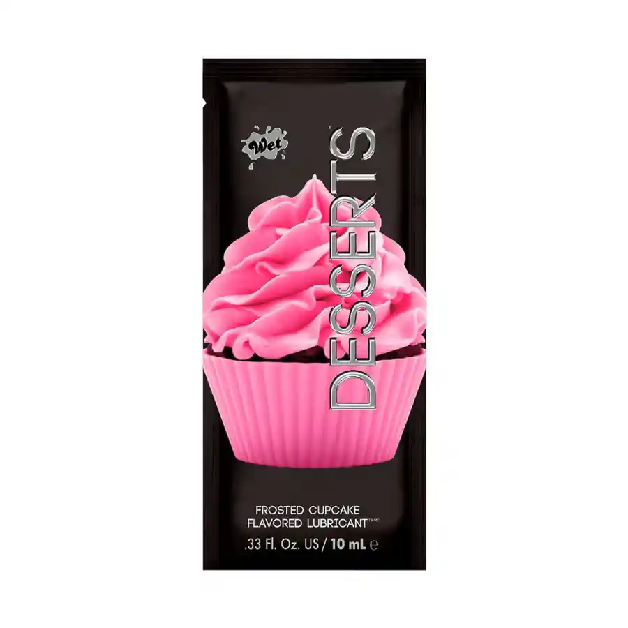  Lubricante WET Desserts Sabor A Cupcake Con Glaseado De Fresa Sachet 10 Ml 