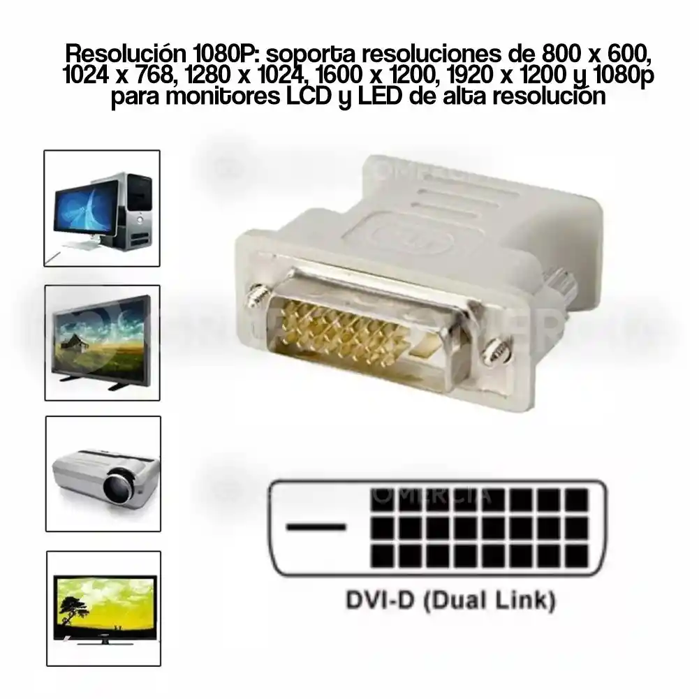 Adaptador Dvi-i A Vga Convertidor 29 Pines