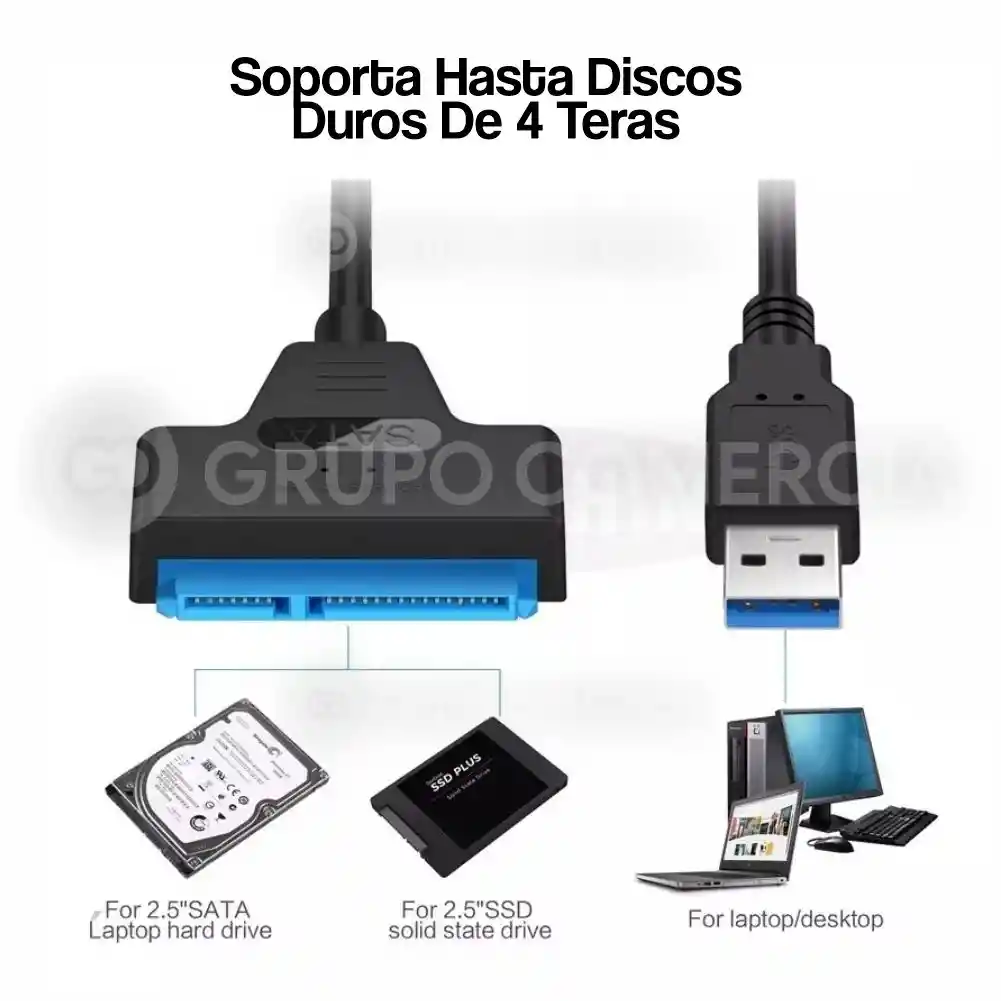 Cable Convertidor Sata A Usb 3.0 Para Discos Duros 4 Teras