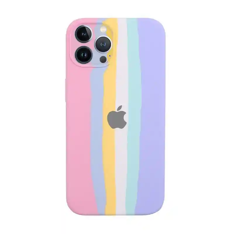 Estuche Silicón Case Arcoíris Para Iphone 12 Pro Max