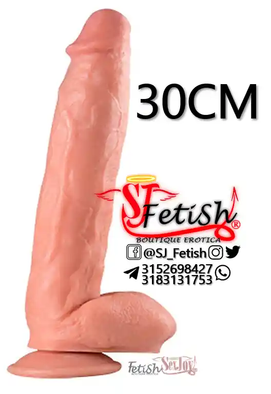 Dildo Extragrande Con Ventosa 30cm Color Piel (beige)