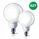Pack X 2 Bombillo Led Globo 18w Luz Blanca E27 Lexmana