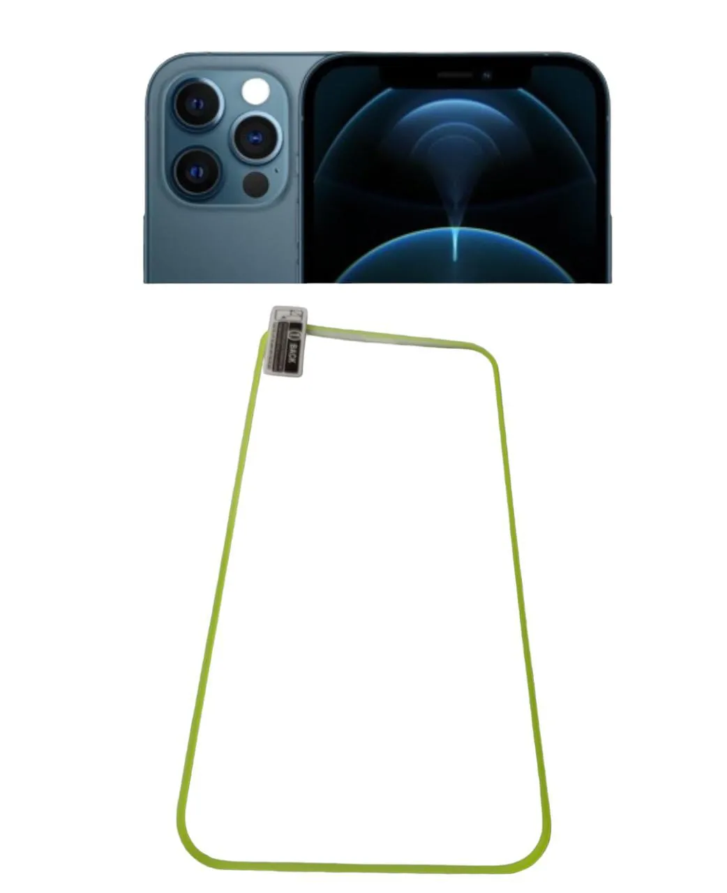 Vidrio Templado Borde Neon Amarillo Iphone 12 / Iphone 12 Pro