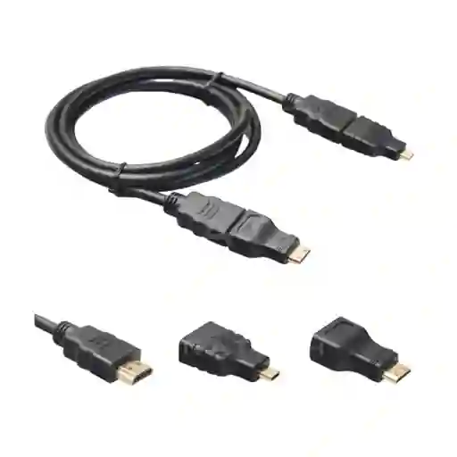 Kit Cable Hdmi 1.5 M Con Adaptadores Mini-hdmi / Micro-hdmi