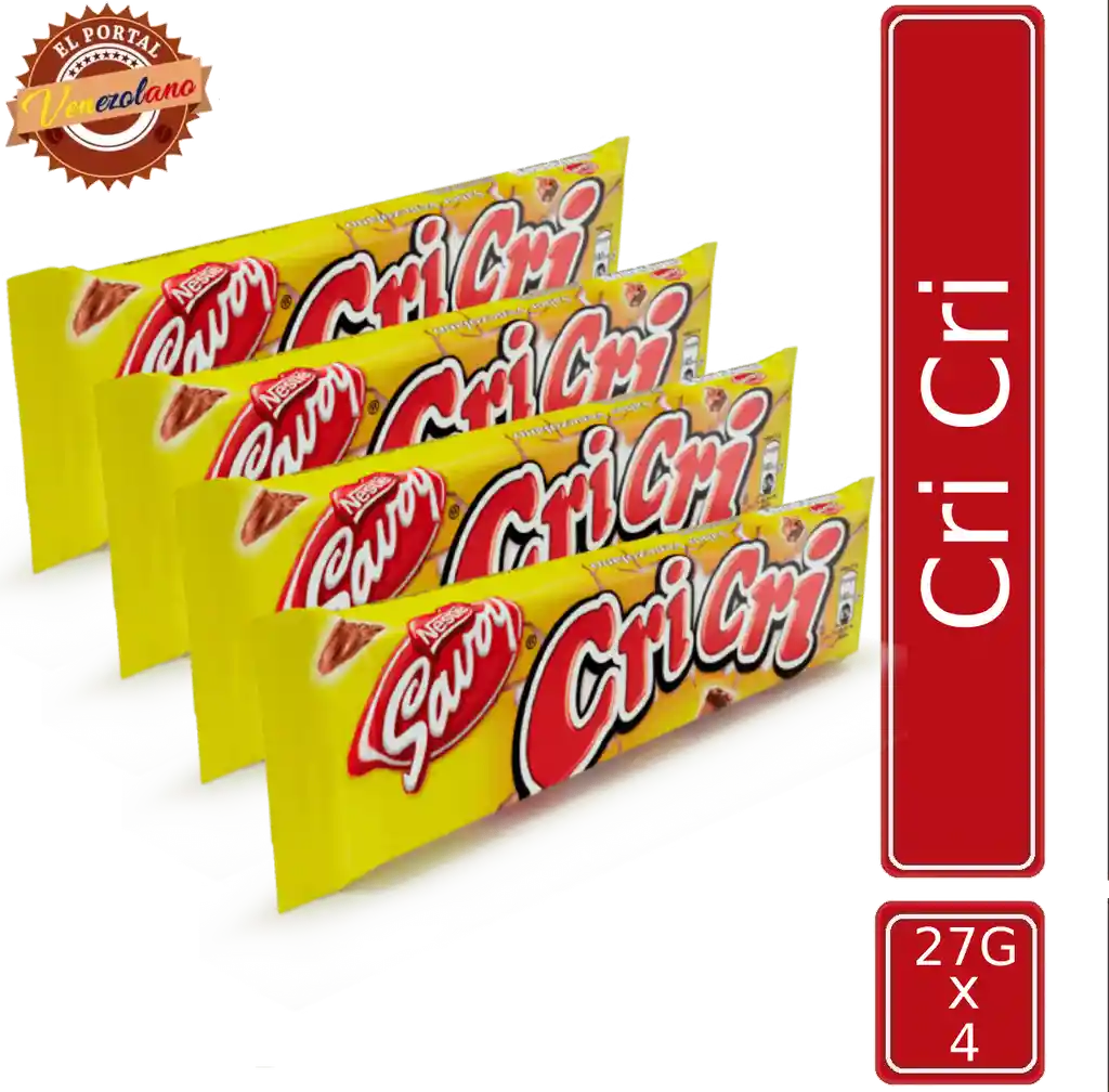 Chocolate Cri Cri 27g Venezolano X 4