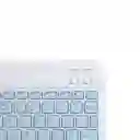 Combo De Teclado Y Mouse Bluetooth Para Tablet Y Celular Azul Claro