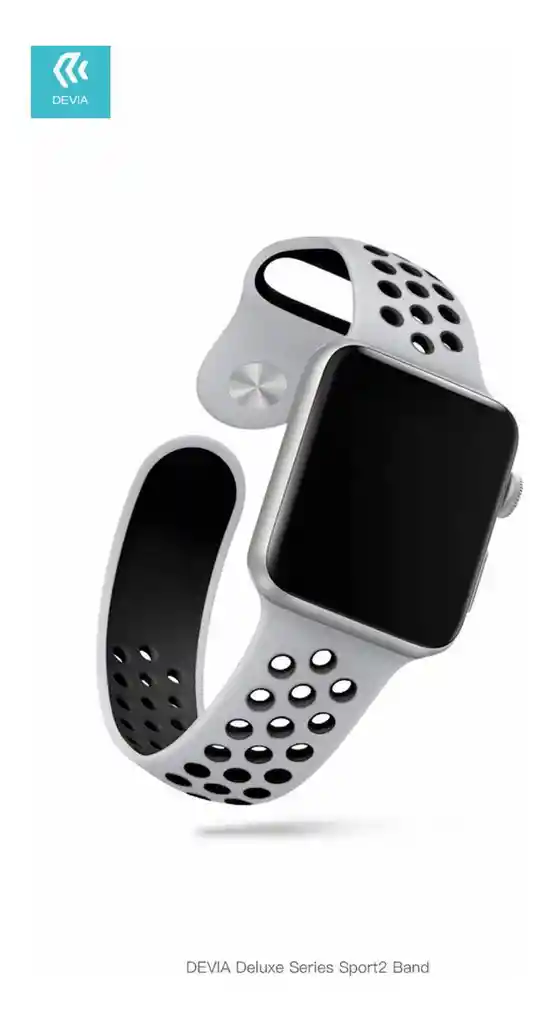 Correa Para Apple Watch 42 / 44 Mm Devia En Blanco / Negro